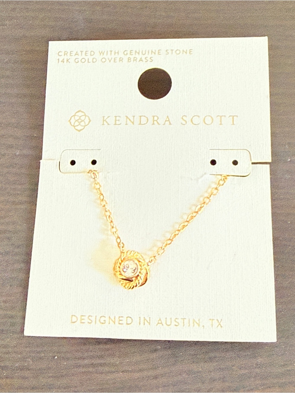 Kate Spade Crystal Knot Gold Tone Necklace